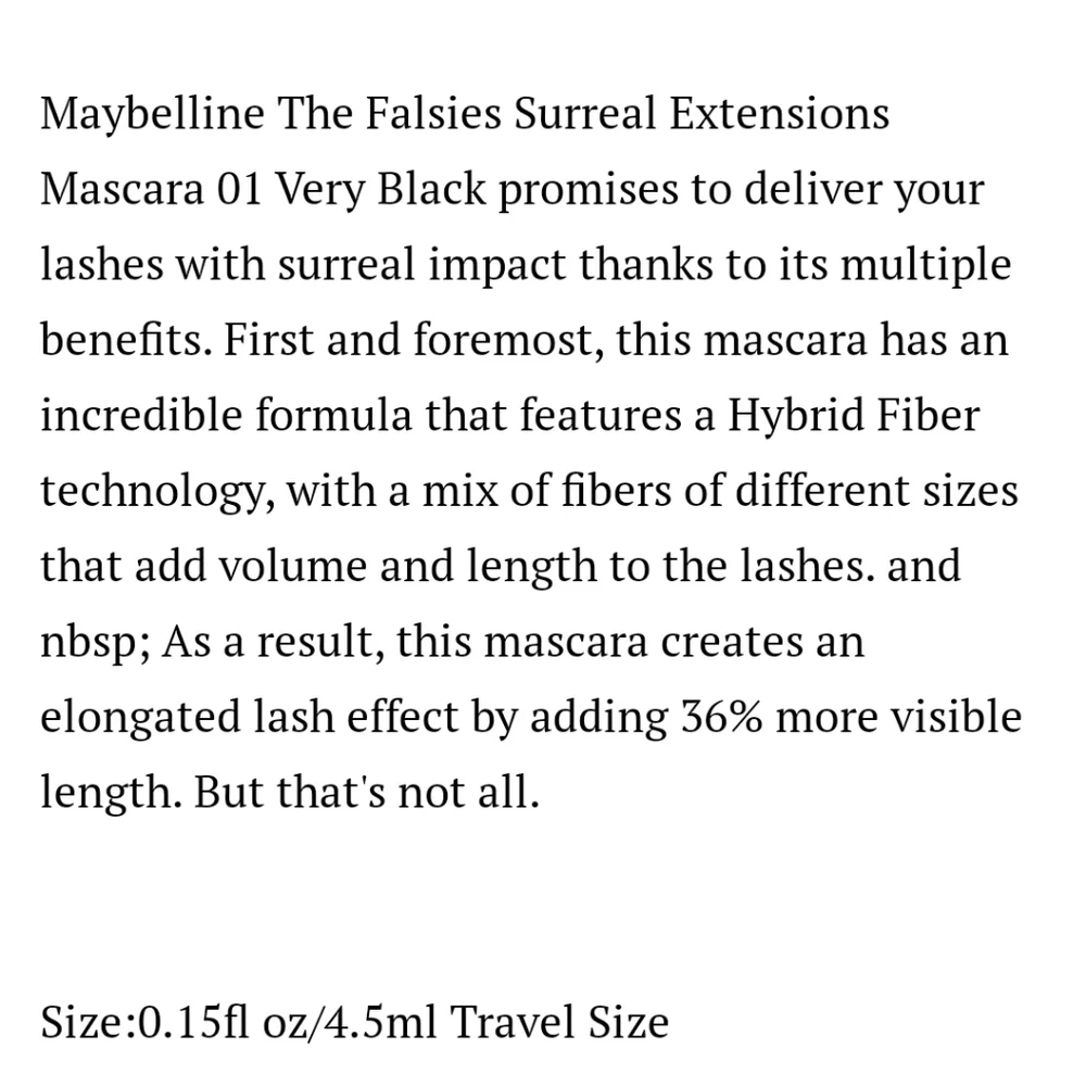 MAYBELINE THE FALSIES SURREAL EXTENSIONS MASCARA.